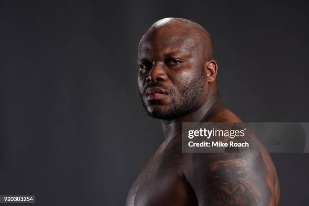 Derrick Lewis poses for a post fight portrait backstage during the UFC Fight Night event at Frank Erwin Center on February 18, 2018 in Austin, Texas.