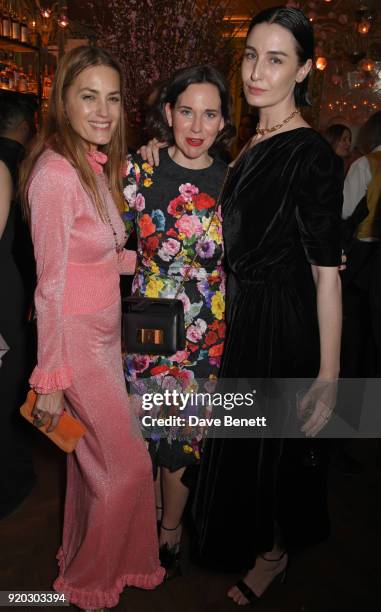 Yasmin Le Bon and Erin O'Connor attend as Tiffany & Co. Partners with British Vogue, Edward Enninful, Steve McQueen, Kate Moss and Naomi Campbell to...