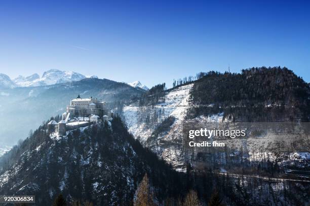 hohenwerfen castle (werfen, austria) - hohenwerfen castle stock-fotos und bilder