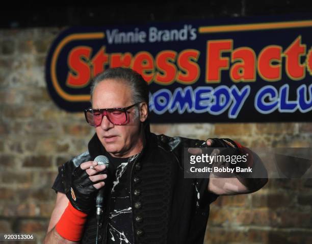 Andrew Dice Clay performs at The Stress Factory Comedy Club on February 18, 2018 in New Brunswick, New Jersey.