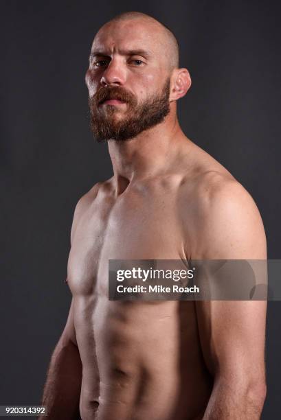 Donald Cerrone poses for a post fight portrait backstage during the UFC Fight Night event at Frank Erwin Center on February 18, 2018 in Austin, Texas.