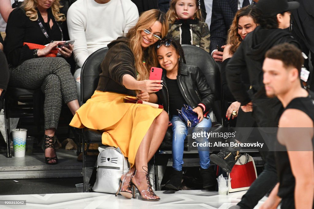 Celebrities At The 67th NBA All-Star Game: Team LeBron Vs. Team Stephen