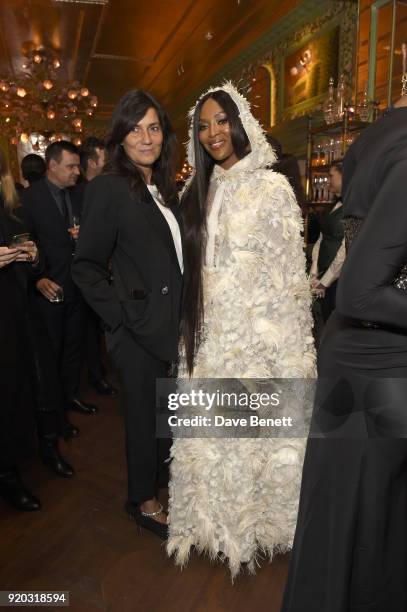 Emanuelle Alt and Naomi Campbell attend as Tiffany & Co. Partners with British Vogue, Edward Enninful, Steve McQueen, Kate Moss and Naomi Campbell to...
