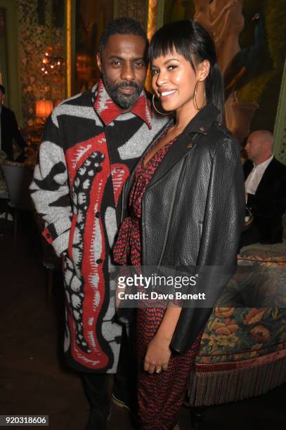 Idris Elba and Sabrina Dhowre attend as Tiffany & Co. Partners with British Vogue, Edward Enninful, Steve McQueen, Kate Moss and Naomi Campbell to...