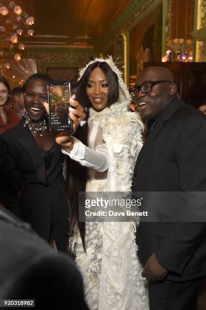 Naomi Campbell Edward Enninful and Sam McKnight attend as Tiffany & Co. Partners with British Vogue, Edward Enninful, Steve McQueen, Kate Moss and...