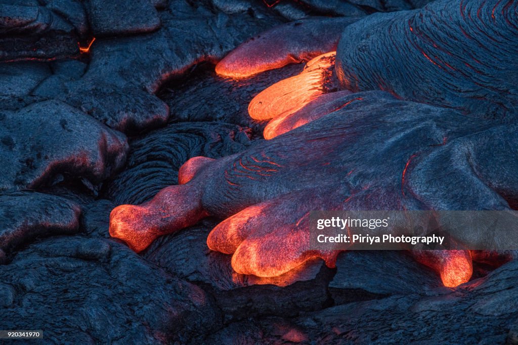 Molten Lava surface flow at Big Island