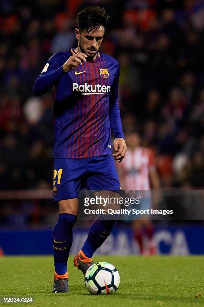 David Costas of FC Barcelona B in action during the La Liga 123 match between CD Lugo and FC Barcelona B at Angel Carro Stadium on February 18, 2018...