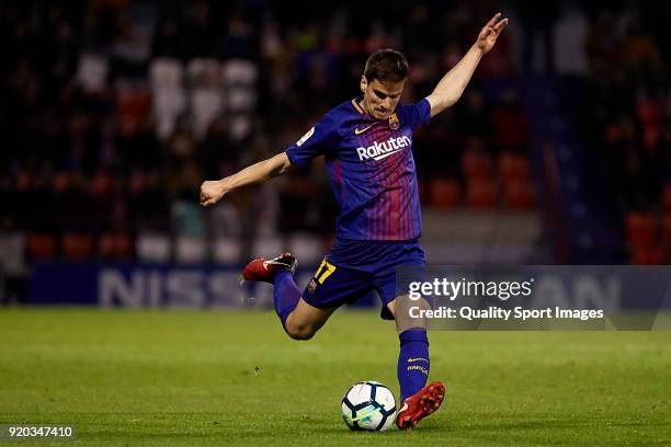 Inigo Ruiz de Galarreta of FC Barcelona B in action during the La Liga 123 match between CD Lugo and FC Barcelona B at Angel Carro Stadium on...