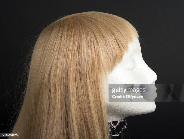 head with wig - blond wig stock pictures, royalty-free photos & images
