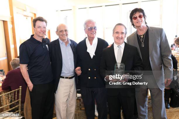 Joey Paul, Ron Katz, Pat Boone, James Conlon and Actor Ronn Moss attend The Thalians: Hollywood for Mental Health Presidents Club Party at Dorothy...