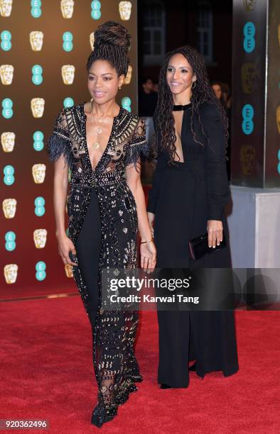 Naomie Harris and Afua Hirsch attend the EE British Academy Film Awards held at the Royal Albert Hall on February 18, 2018 in London, England.