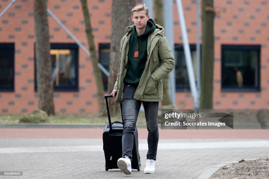 Arrival Holland U21 at the KNVB campus