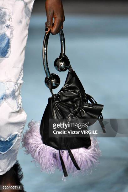 Model walks the runway at the Ashley Williams Ready to Wear Fall/Winter 2018-2019 fashion show during London Fashion Week February 2018 on February...