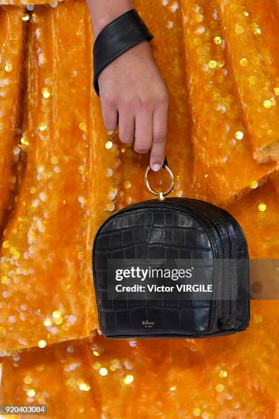 Model walks the runway at the Mulberry Ready to WEar Fall/Winter 2018-2019 fashion show during London Fashion Week February 2018 on February 16, 2018...