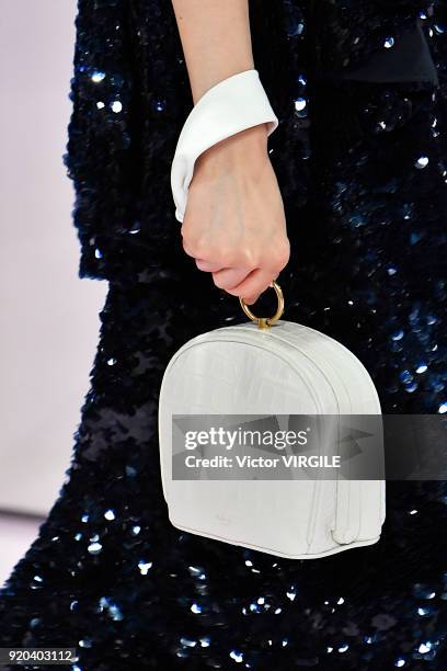 Model walks the runway at the Mulberry Ready to WEar Fall/Winter 2018-2019 fashion show during London Fashion Week February 2018 on February 16, 2018...