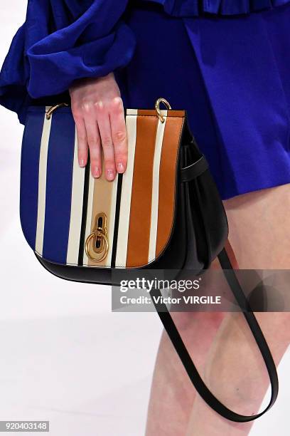 Model walks the runway at the Mulberry Ready to WEar Fall/Winter 2018-2019 fashion show during London Fashion Week February 2018 on February 16, 2018...