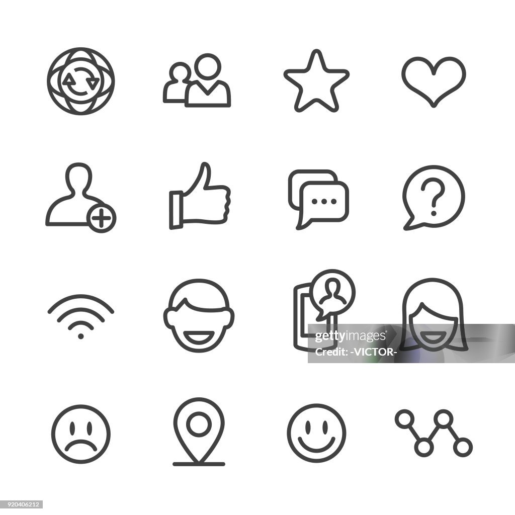 Social Communications Icons - Line Series