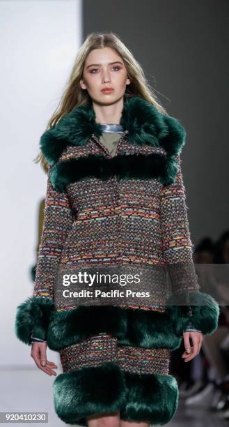 Model walks runway for Vivienne Hu Fall/Winter 2018 runway show during NY Fashion Week.