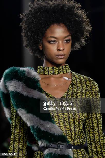 Model walks runway for Vivienne Hu Fall/Winter 2018 runway show during NY Fashion Week.