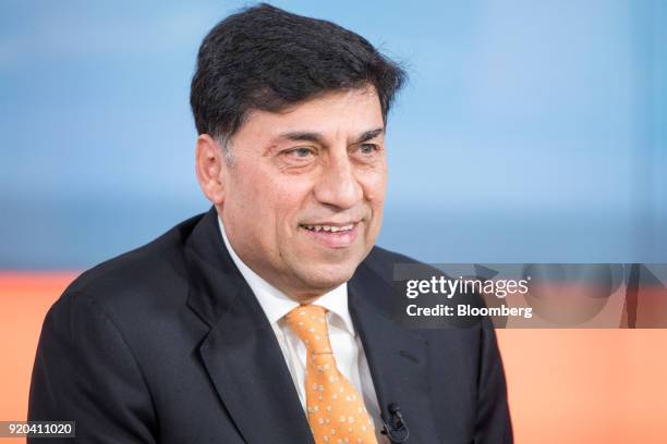 Rakesh Kapoor, chief executive officer of Reckitt Benckiser Group Plc, reacts during a Bloomberg Television interview in London, U.K., on Monday,...