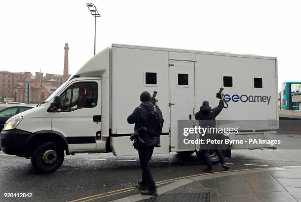 GEOAmey van arriving at Liverpool Crown Court ahead of the appearance of serial paedophile football coach Barry Bennell who will be sentenced for...