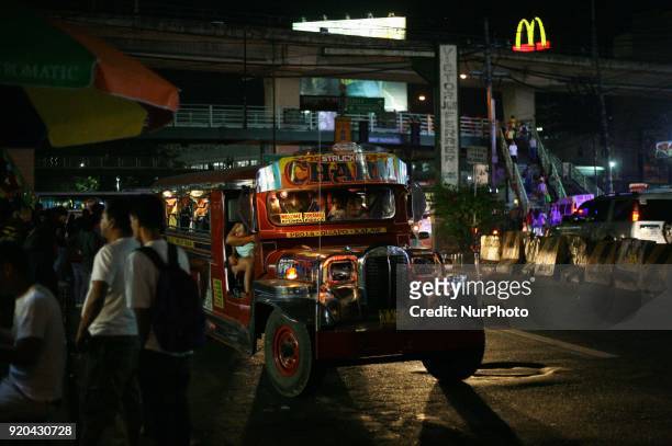 Jeepney waits for potential passengers in Manila, Philippines on Friday, February 3, 2018. The Jeepney has become a symbol of Filipino culture...