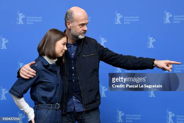 Actress Andrea Berntzen amd film director Erik Poppe pose at the 'U - July 22' photo call during the 68th Berlinale International Film Festival...