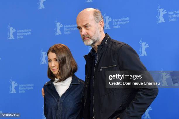 Actress Andrea Berntzen amd film director Erik Poppe pose at the 'U - July 22' photo call during the 68th Berlinale International Film Festival...