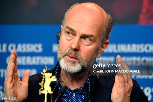 Norwegian director Erik Poppe attends a press conference for the film "Utoya 22 juli" presented in competition during the 68th Berlinale film...