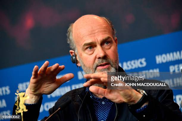 Norwegian director Erik Poppe attends a press conference for the film "Utoya 22 juli" presented in competition during the 68th Berlinale film...