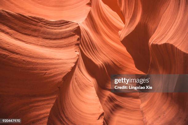 beautiful patterns inside lower antelope canyon, arizona, usa - steensoorten stockfoto's en -beelden