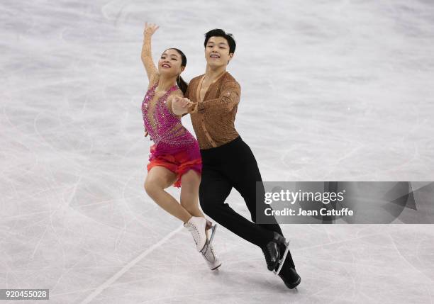 Maia Shibutani and Alex Shibutani of USA during the Figure Skating Ice Dance Short Dance program on day ten of the PyeongChang 2018 Winter Olympic...