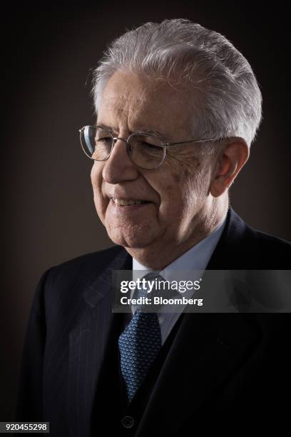 Mario Monti, former Italian prime minister, poses for a photograph following a Bloomberg Television interview in London, U.K., on Monday, Feb. 19,...