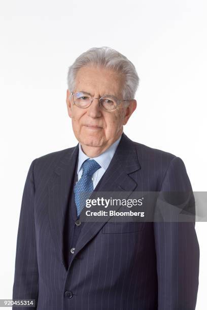 Mario Monti, former Italian prime minister, poses for a photograph following a Bloomberg Television interview in London, U.K., on Monday, Feb. 19,...