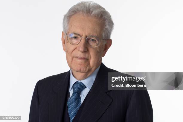 Mario Monti, former Italian prime minister, poses for a photograph following a Bloomberg Television interview in London, U.K., on Monday, Feb. 19,...