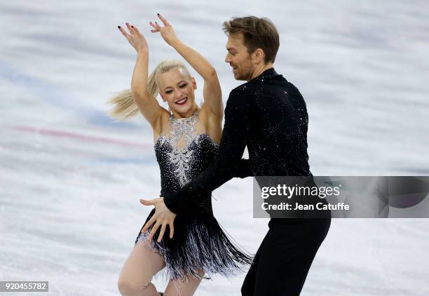 Penny Coomes and Nicholas Buckland of Great Britain during the Figure Skating Ice Dance Short Dance program on day ten of the PyeongChang 2018 Winter...