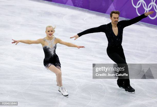 Penny Coomes and Nicholas Buckland of Great Britain during the Figure Skating Ice Dance Short Dance program on day ten of the PyeongChang 2018 Winter...