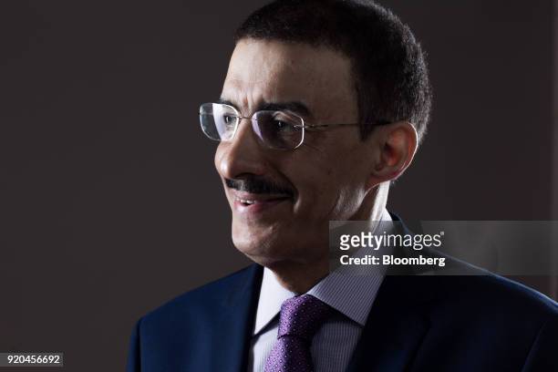 Bandar Bin Mohammed Al-Hajjar, chairman of the Islamic Development Bank, poses for a photograph following a Bloomberg Television interview in London,...