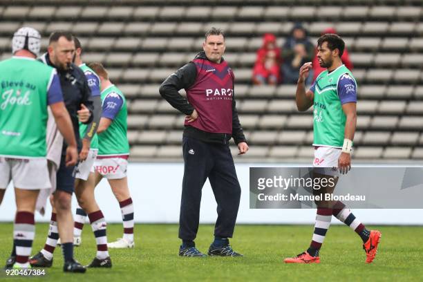 Assistant coach Jeremy Davidson of Bordeaux during the French Top 14 match between Bordeaux Begles and Castres at Stade Chaban-Delmas on February 18,...