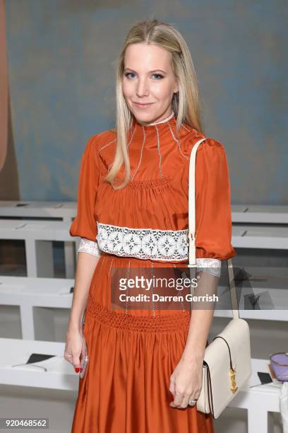 Alice Naylor-Leyland attends the Roksanda show during London Fashion Week February 2018 at Eccleston Place on February 19, 2018 in London, England.
