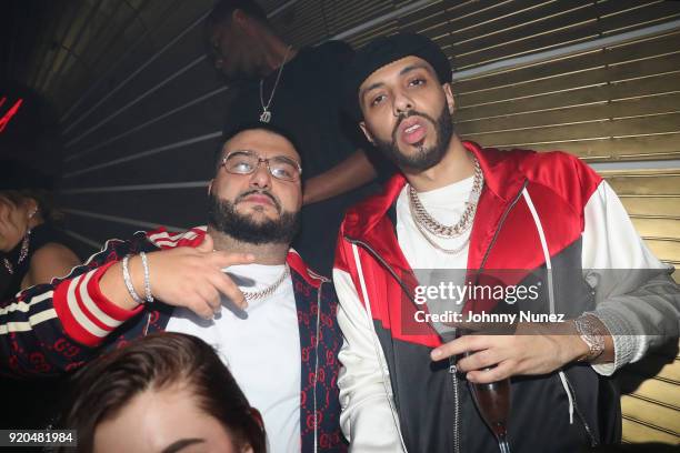 Cash and Zack Kharbouch attend the LIV On Sunday For MVP Weekend event At Avenue Los Angeles Hosted By French Montana and presented By Remy Martin on...