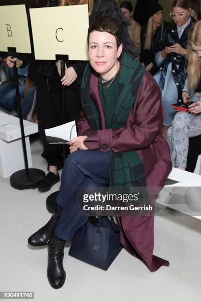 Eva Rothschild attends the Roksanda show during London Fashion Week February 2018 at Eccleston Place on February 19, 2018 in London, England.
