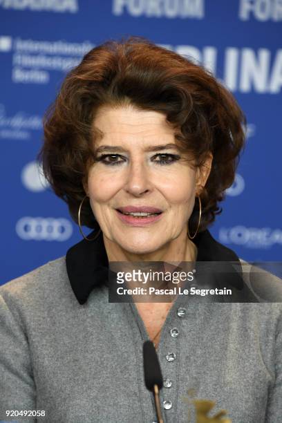 Fanny Ardant attends the 'Shock Waves' press conference during the 68th Berlinale International Film Festival Berlin at Grand Hyatt Hotel on February...