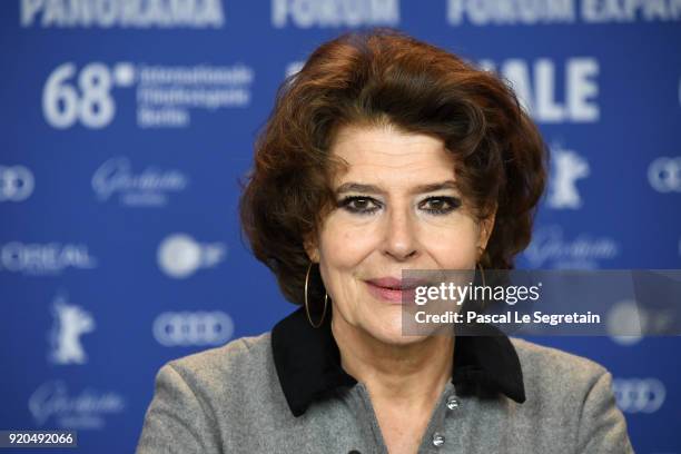 Fanny Ardant attends the 'Shock Waves' press conference during the 68th Berlinale International Film Festival Berlin at Grand Hyatt Hotel on February...