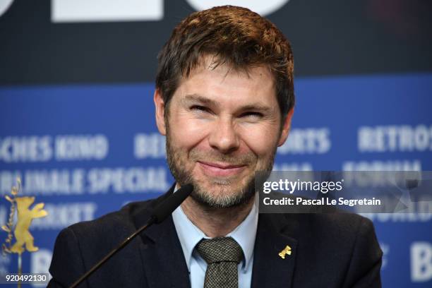 Producer Lionel Baier is seen at the 'Shock Waves' press conference during the 68th Berlinale International Film Festival Berlin at Grand Hyatt Hotel...