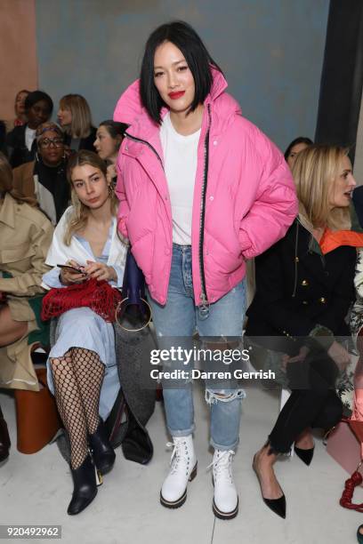 Tiffany Hsu attends the Roksanda show during London Fashion Week February 2018 at Eccleston Place on February 19, 2018 in London, England.