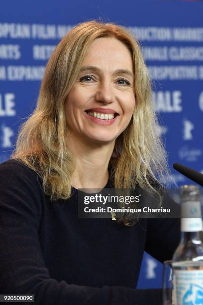 Ursina Lardi attends the 'Shock Waves' press conference during the 68th Berlinale International Film Festival Berlin at Grand Hyatt Hotel on February...