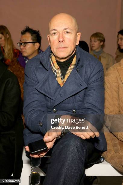 Dylan Jones attends the Roksanda show during London Fashion Week February 2018 at Eccleston Place on February 19, 2018 in London, England.