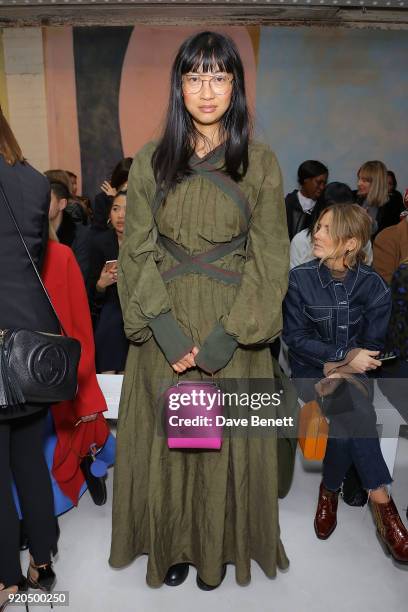 Mimi Xu attends the Roksanda show during London Fashion Week February 2018 at Eccleston Place on February 19, 2018 in London, England.