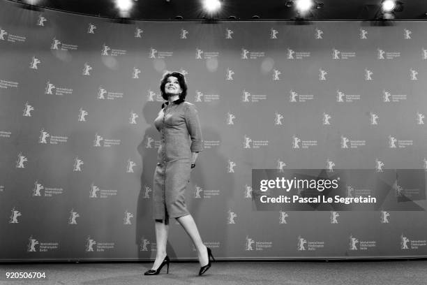 Fanny Ardant poses at the 'Shock Waves' photo call during the 68th Berlinale International Film Festival Berlin at Grand Hyatt Hotel on February 19,...